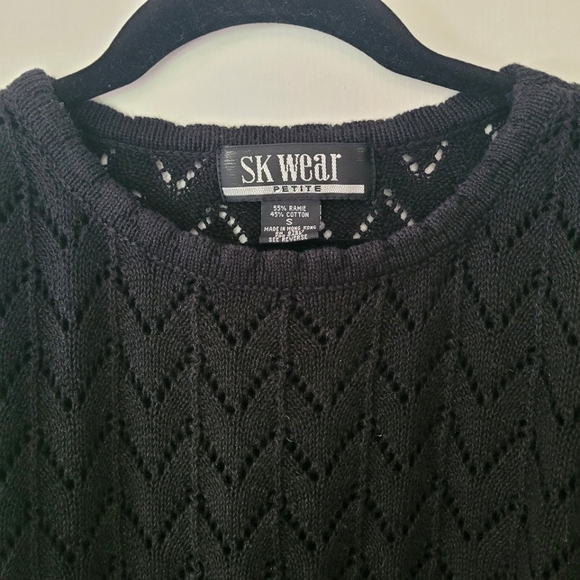 Vintage SK Wear Scallop Collar Knit Sweater women size Small - Picture 4 of 8